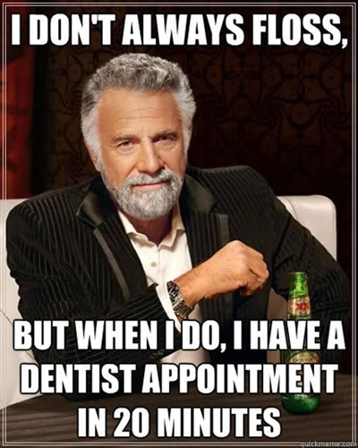 most interesting man flossing